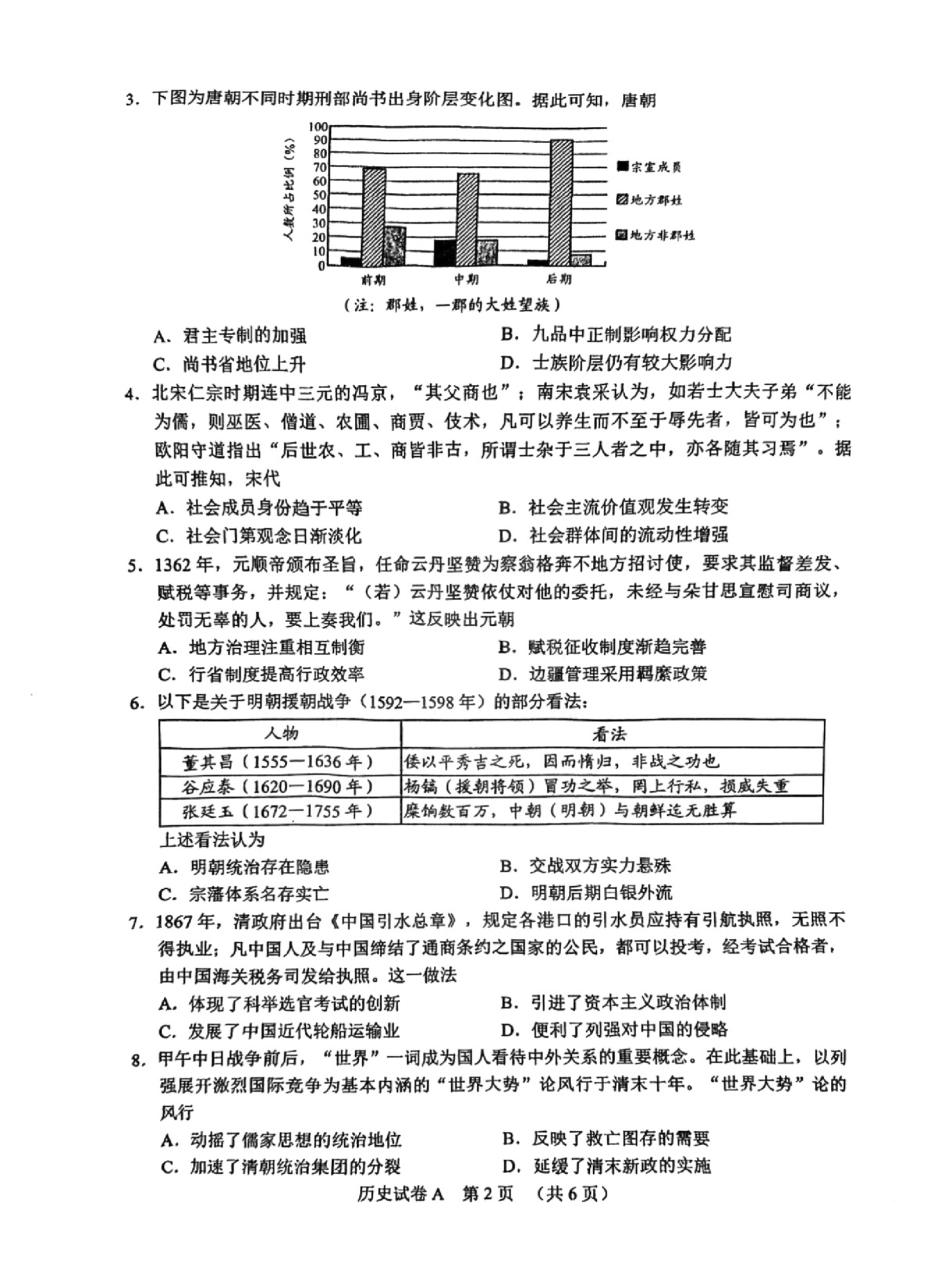 广州一模暨2025广州普通高中毕业班综合测试（一）历史试题.pdf 第2页