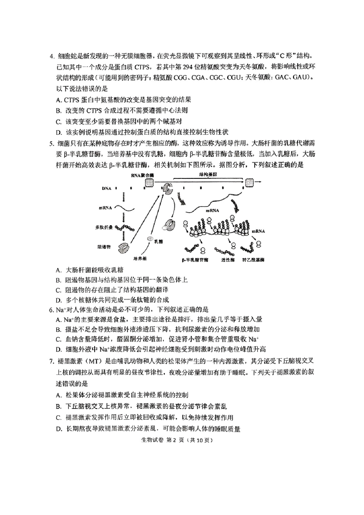 东北三省三校一模2025年高三第一次联合模拟考试生物试题.pdf 第2页