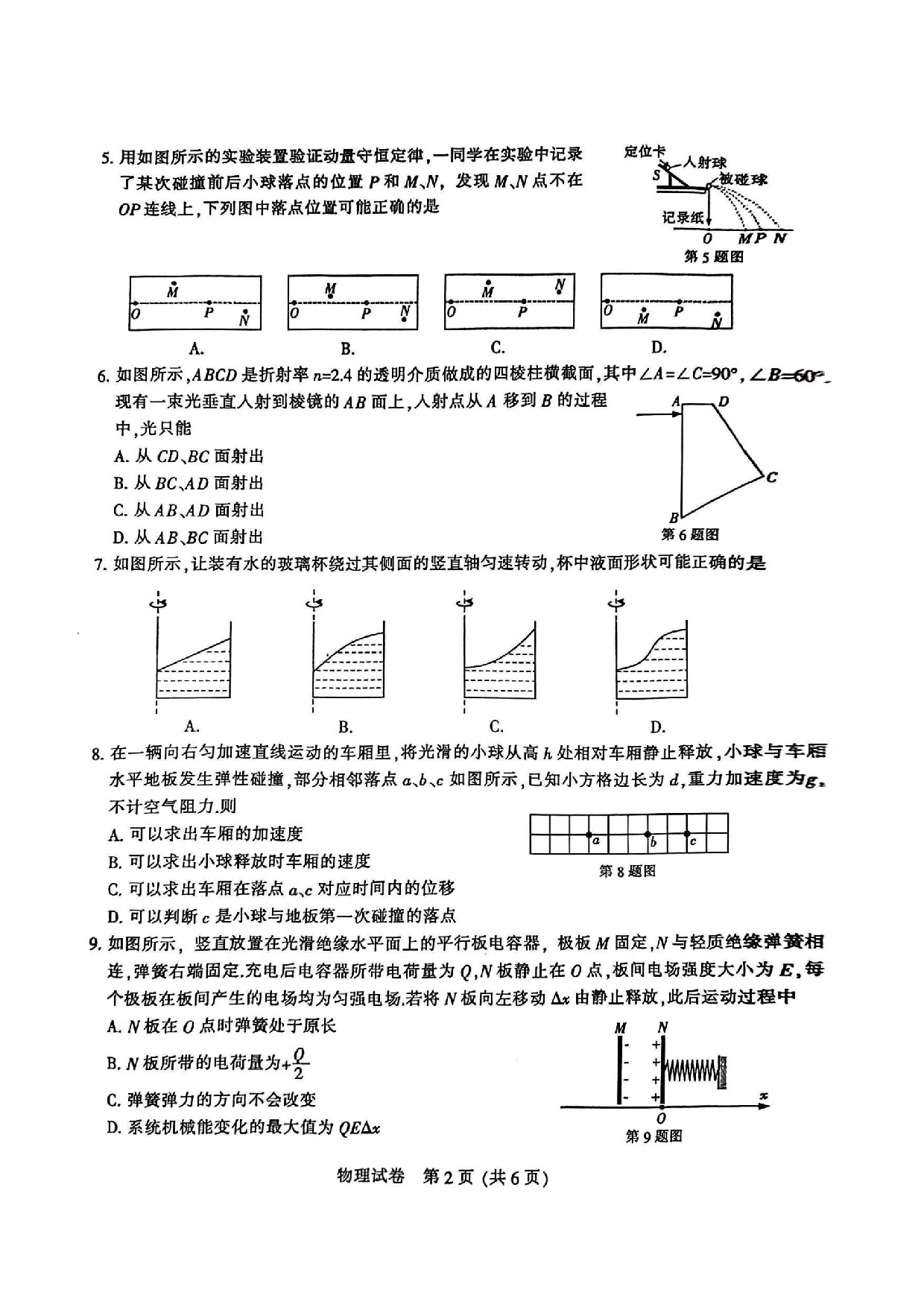 南通二模（苏北七市二模）2025届高三第二次调研测试物理试题及答案.pdf 第2页