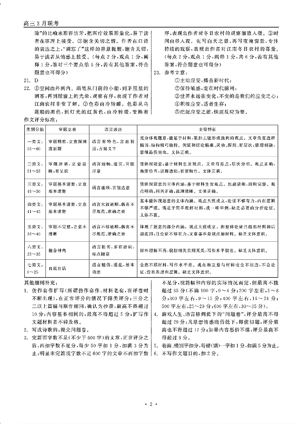 辽宁省点石联考2025届高三下学期3月联合考试语文答案.pdf 第2页