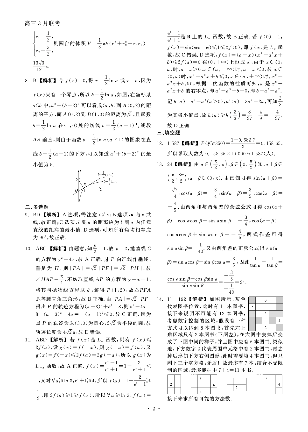 辽宁省点石联考2025届高三下学期3月联合考试数学答案.pdf 第2页