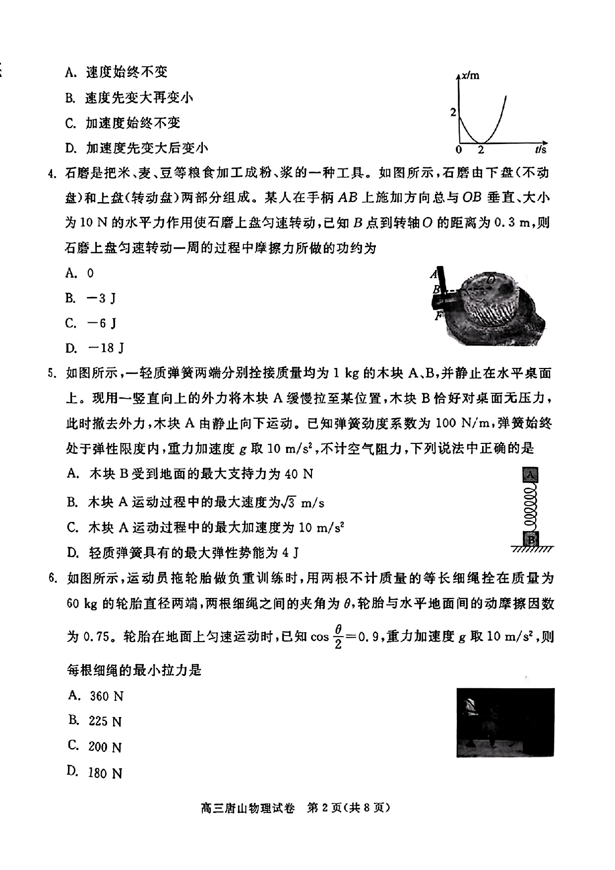 2025届河北省唐山市一模物理.pdf 第2页