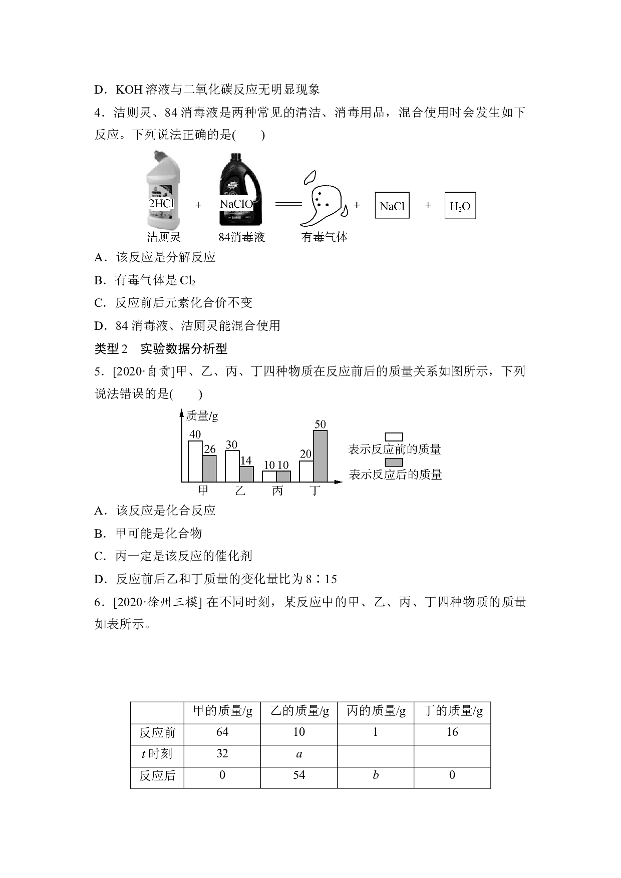 高分突破 微专项(四)质量守恒定律的应用-2022年江苏省徐州市中考化学一轮核心考点突破.docx 第2页