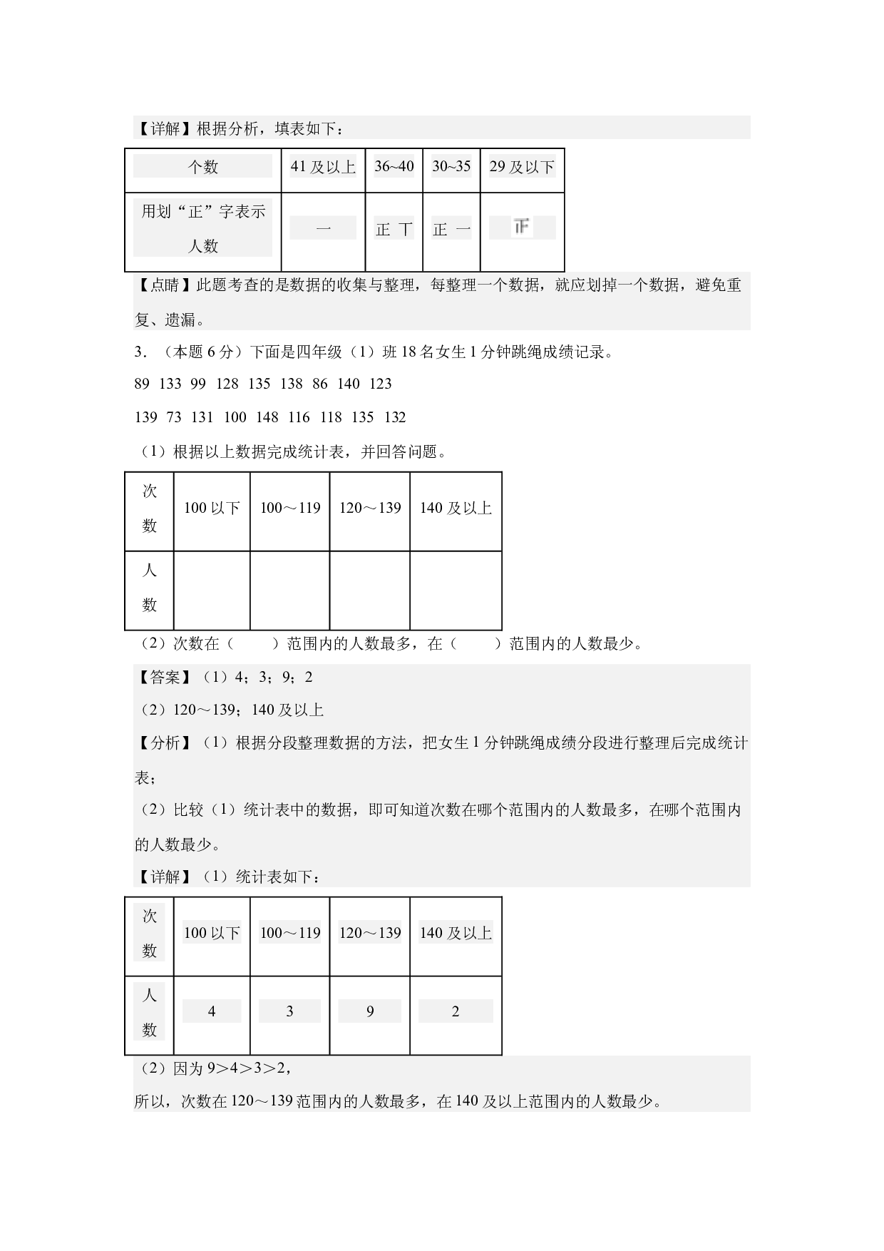 【A4解析】第一单元数据收集和整理素养测评卷-2023-2024学年二年级数学下册（人教版）2025春下册小学单元模拟试卷.docx 第2页