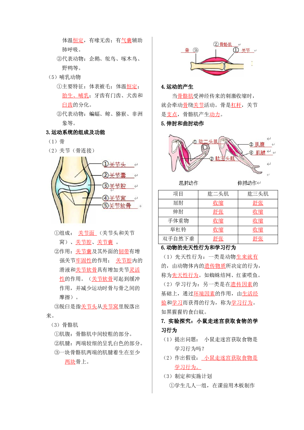 八年级生物上册-【核心记背册】备战2023年中考生物核心考点精华必背.docx 第2页