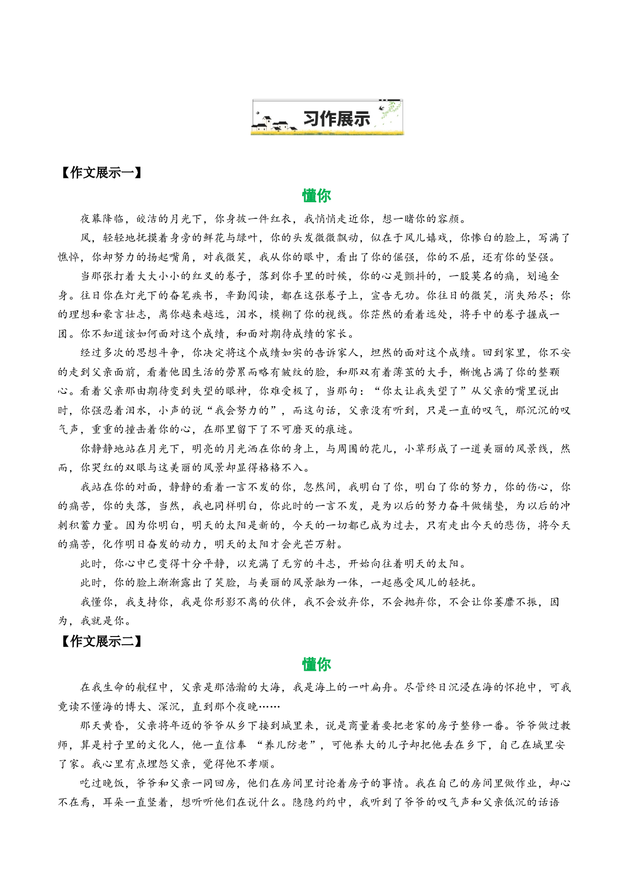 27 &ldquo;懂你&rdquo;（原题呈现+名师解题+同题范文6篇+全命题作文7大易错+精彩文章结尾）-备战2025年中考语文一轮复习之写作（全国通用）.docx 第2页
