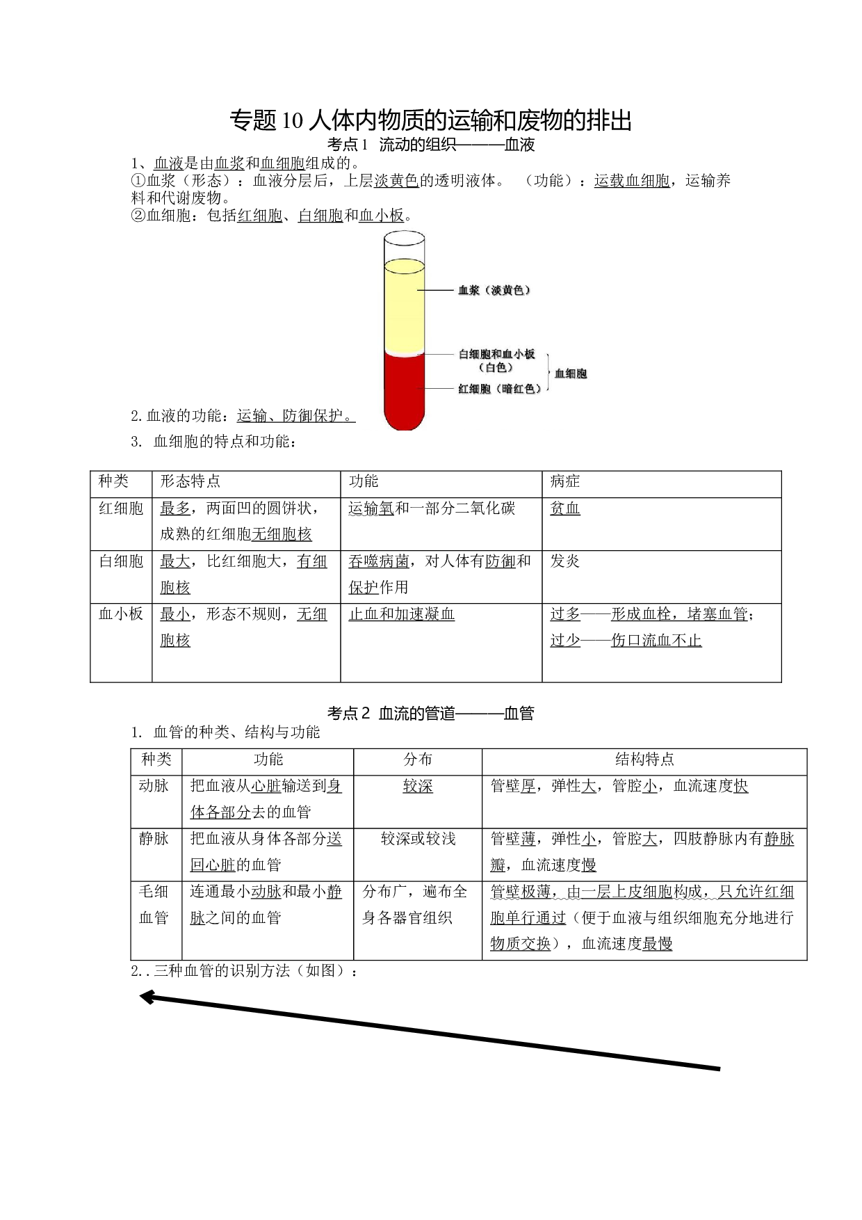 专题10人体内物质的运输和废物的排出（知识帮）-备战2023年中考生物一轮复习考点帮（全国通用）.docx 第1页