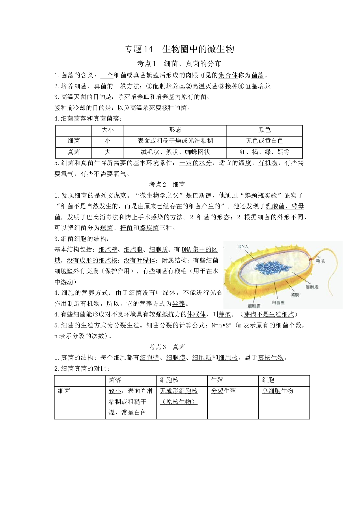 专题14 生物圈中的微生物（知识帮）-备战2023年中考生物一轮复习考点帮（全国通用）.docx 第1页