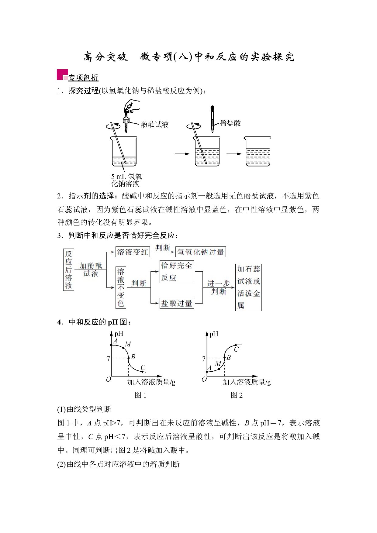 高分突破 微专项(八)中和反应的实验探究-2022年江苏省徐州市中考化学一轮核心考点突破.docx 第1页