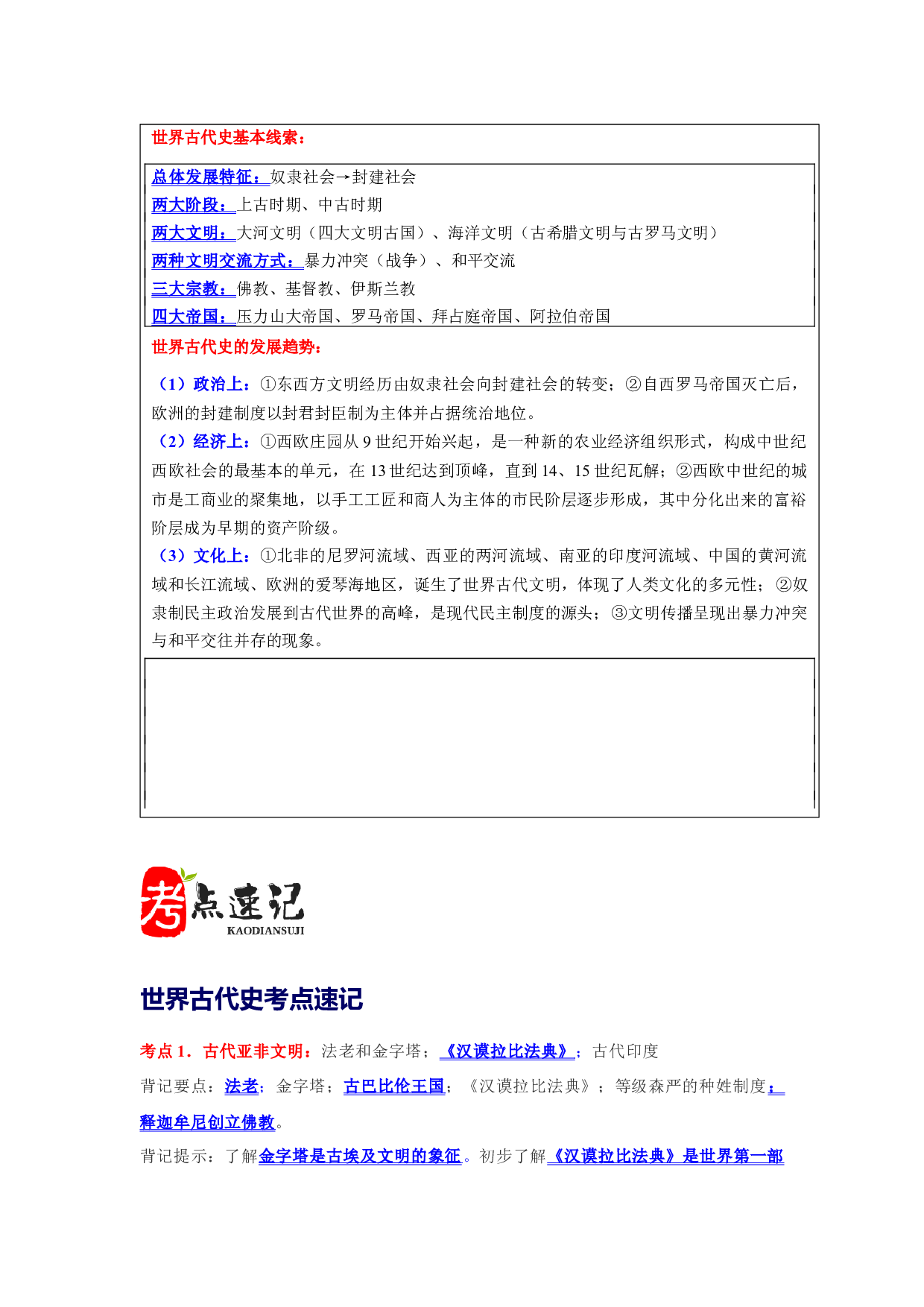 阶段4 世界古代史高频考点速记与临阵备考-2024年中考历史复习全力冲刺.docx 第2页