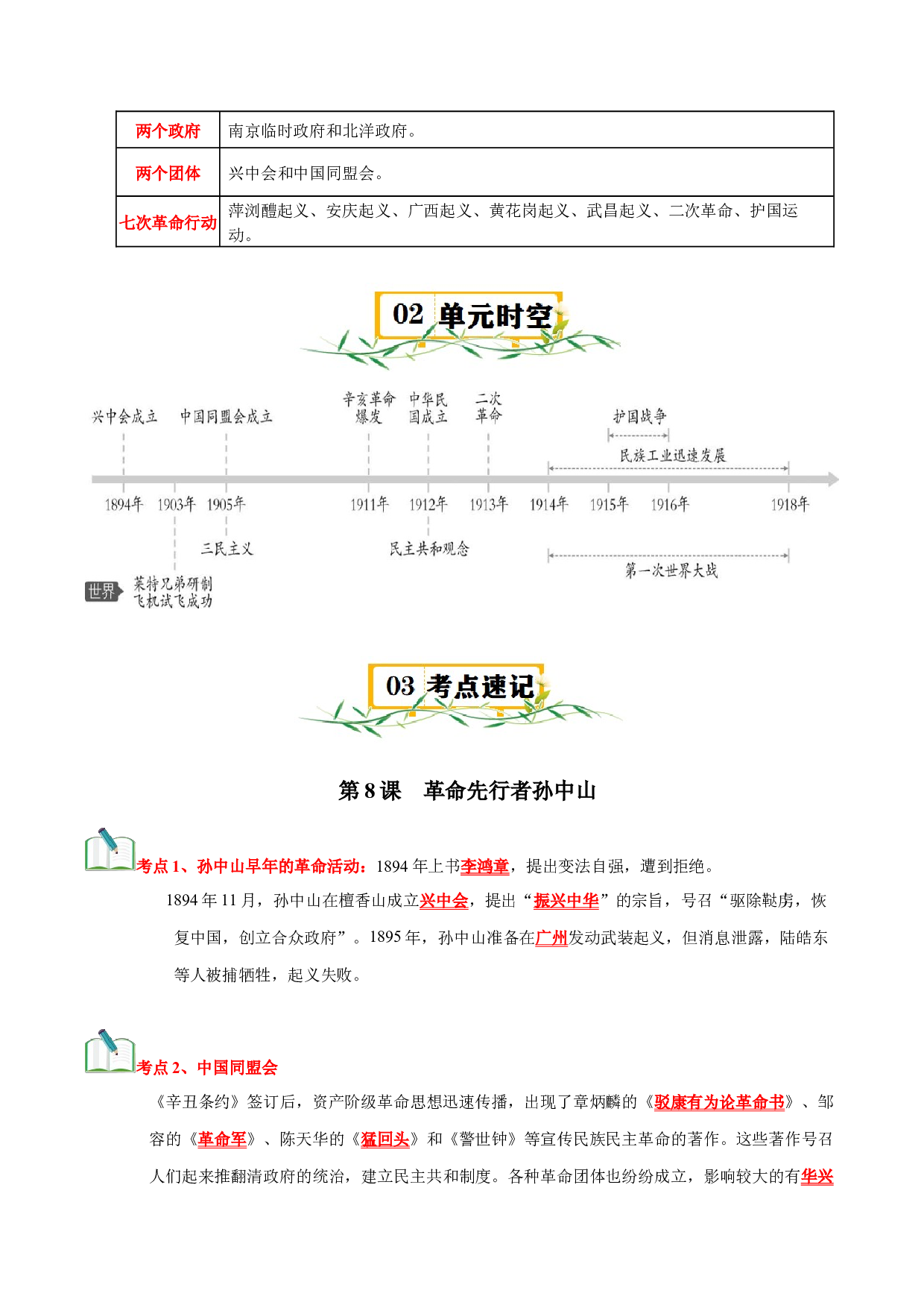 第三单元-2023-2024学年八年级历史上册单元（部编版）.docx 第2页