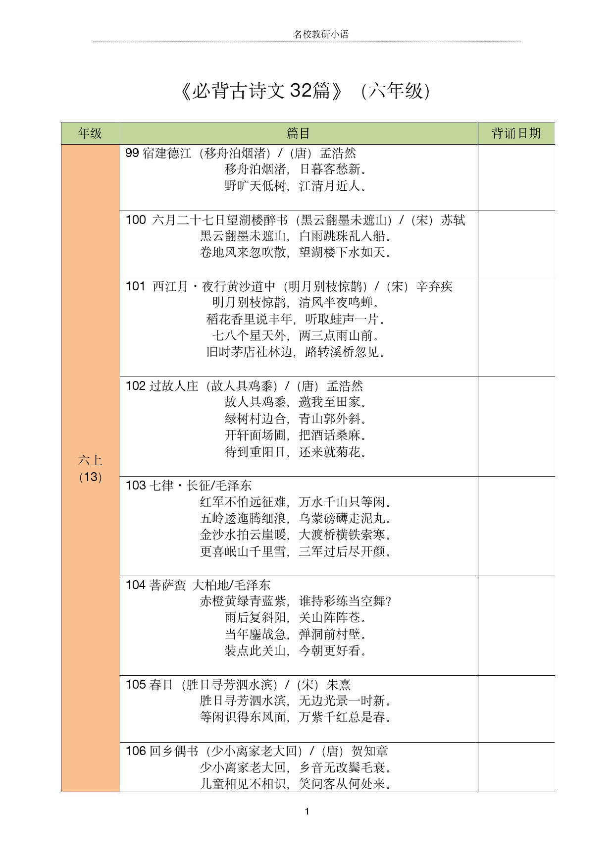 六年级古诗文背诵记录表.pdf 第1页
