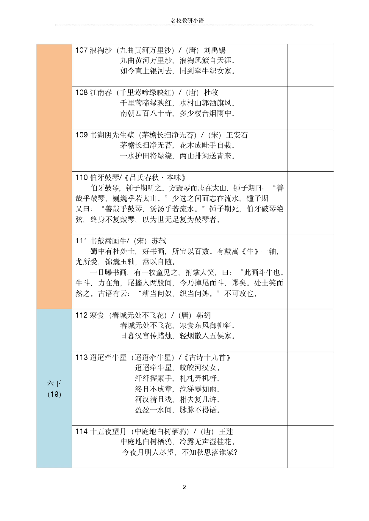 六年级古诗文背诵记录表.pdf 第2页