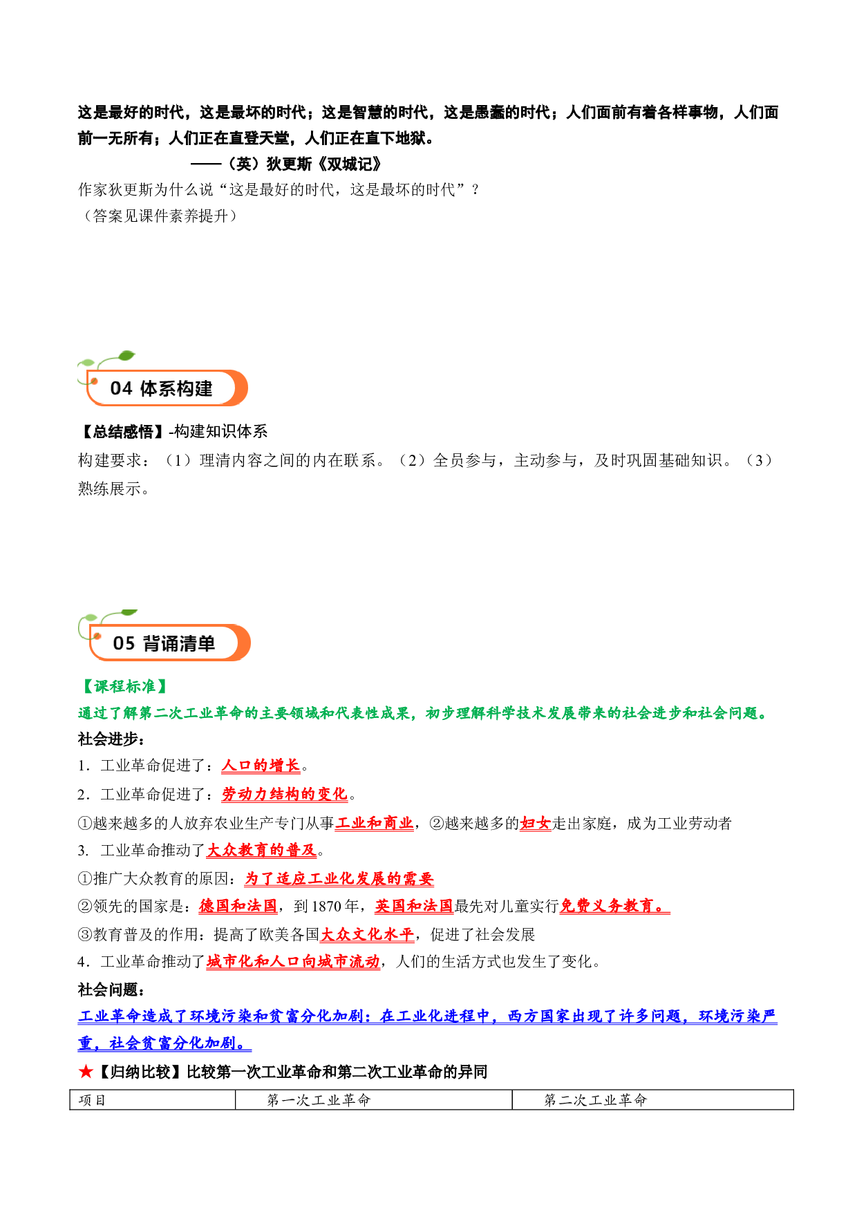 第6课 工业化国家的社会变化（学案）2023-2024学年九年级历史下册同步学与练（部编版）.docx 第2页