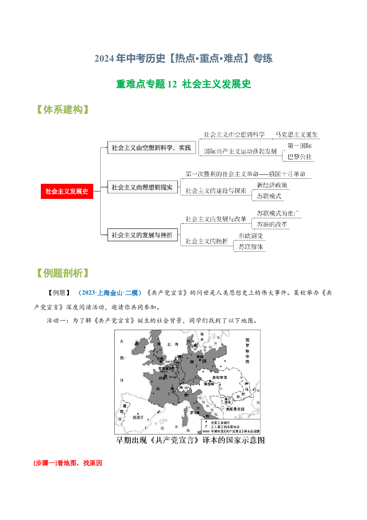 重难点专题12  社会主义发展史-2024年中考历史【热点&middot;重点&middot;难点】专练（上海专用）.docx 第1页