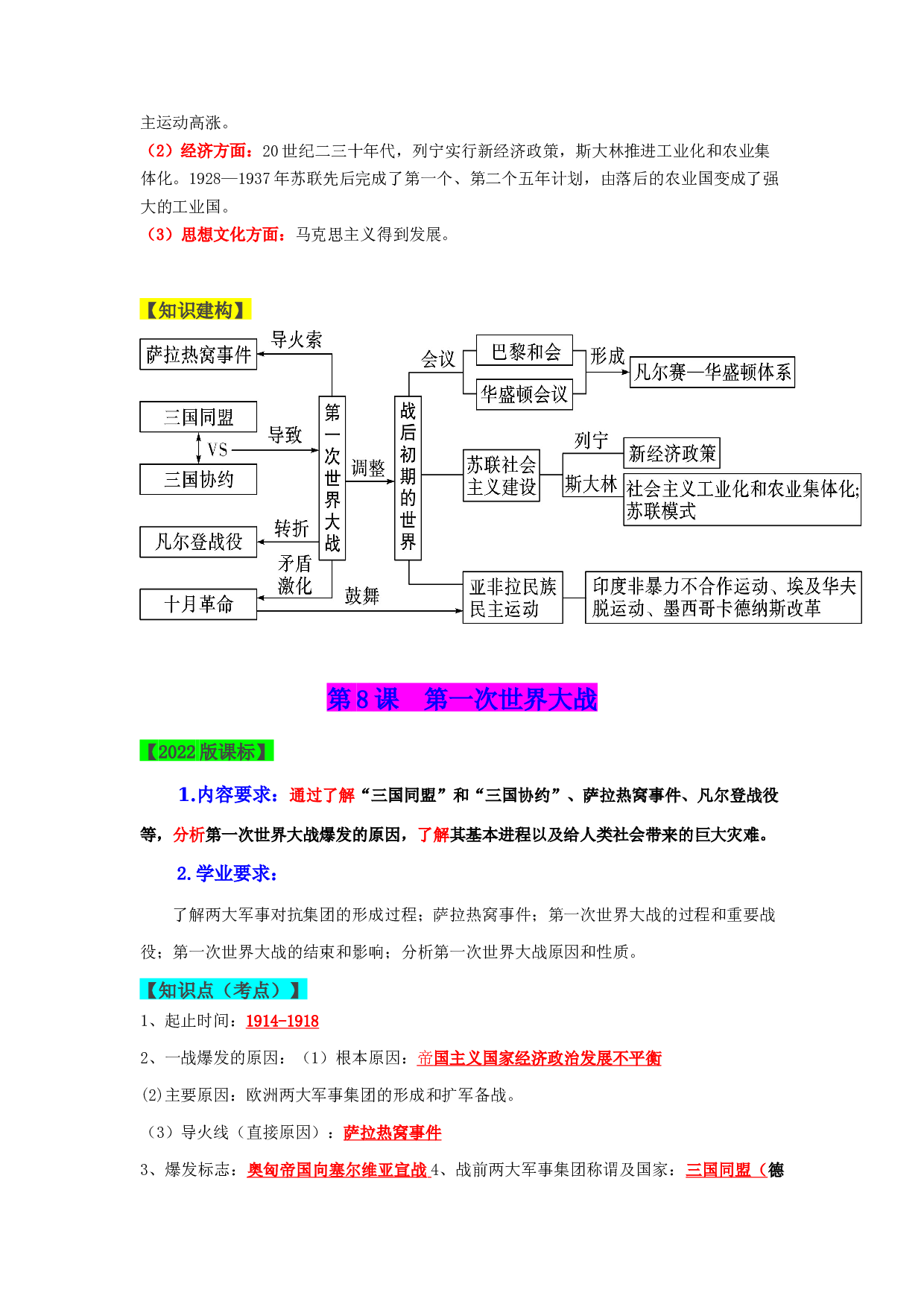 第3单元  第一次世界大战和战后初期的世界2022-2023学年九年级历史下册同步备课系列（部编版）.docx 第2页