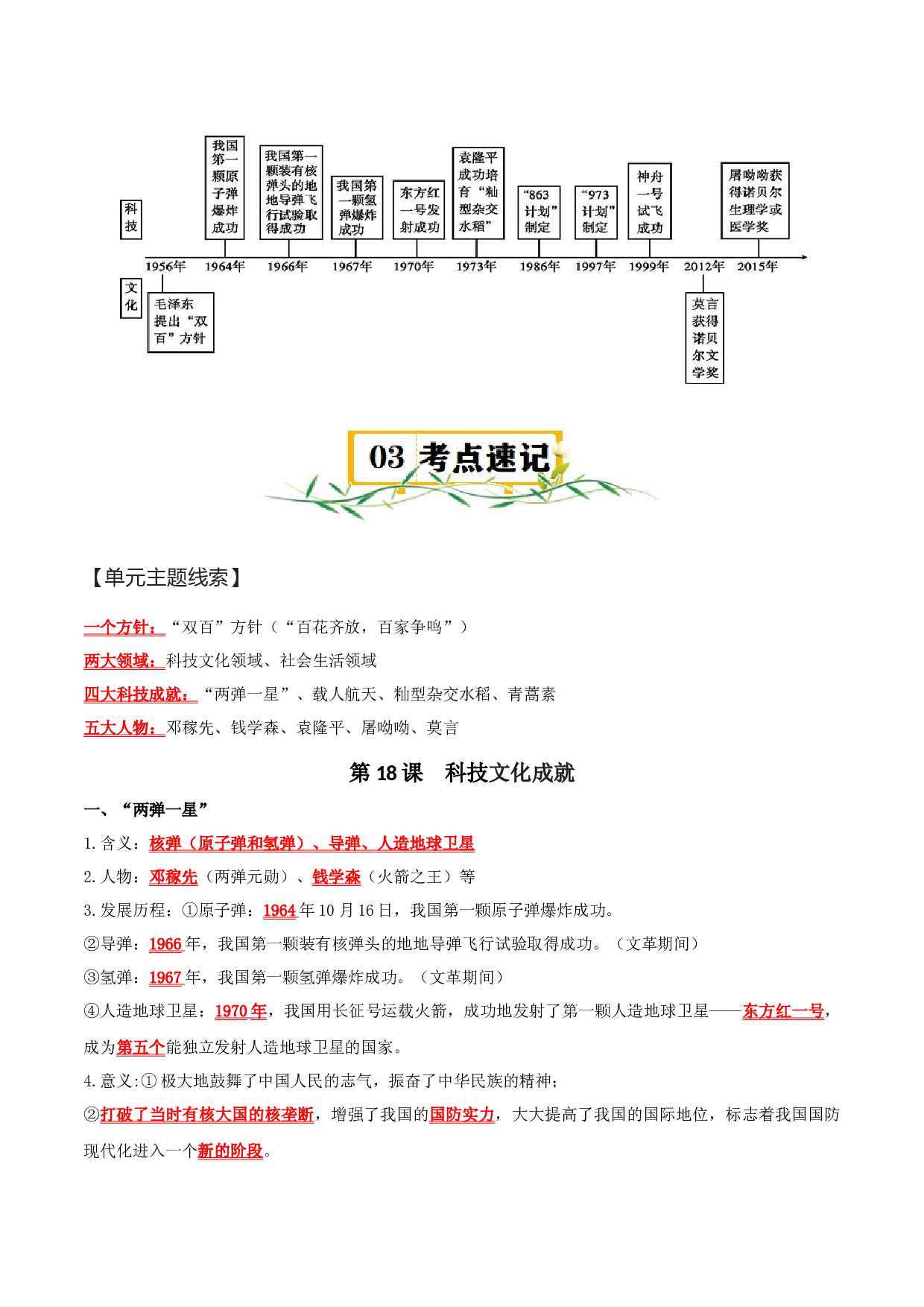 （快练题）第六单元  科技文化与社会生活 - 2023-2024学年八年级历史下册单元（统编版）.docx 第2页