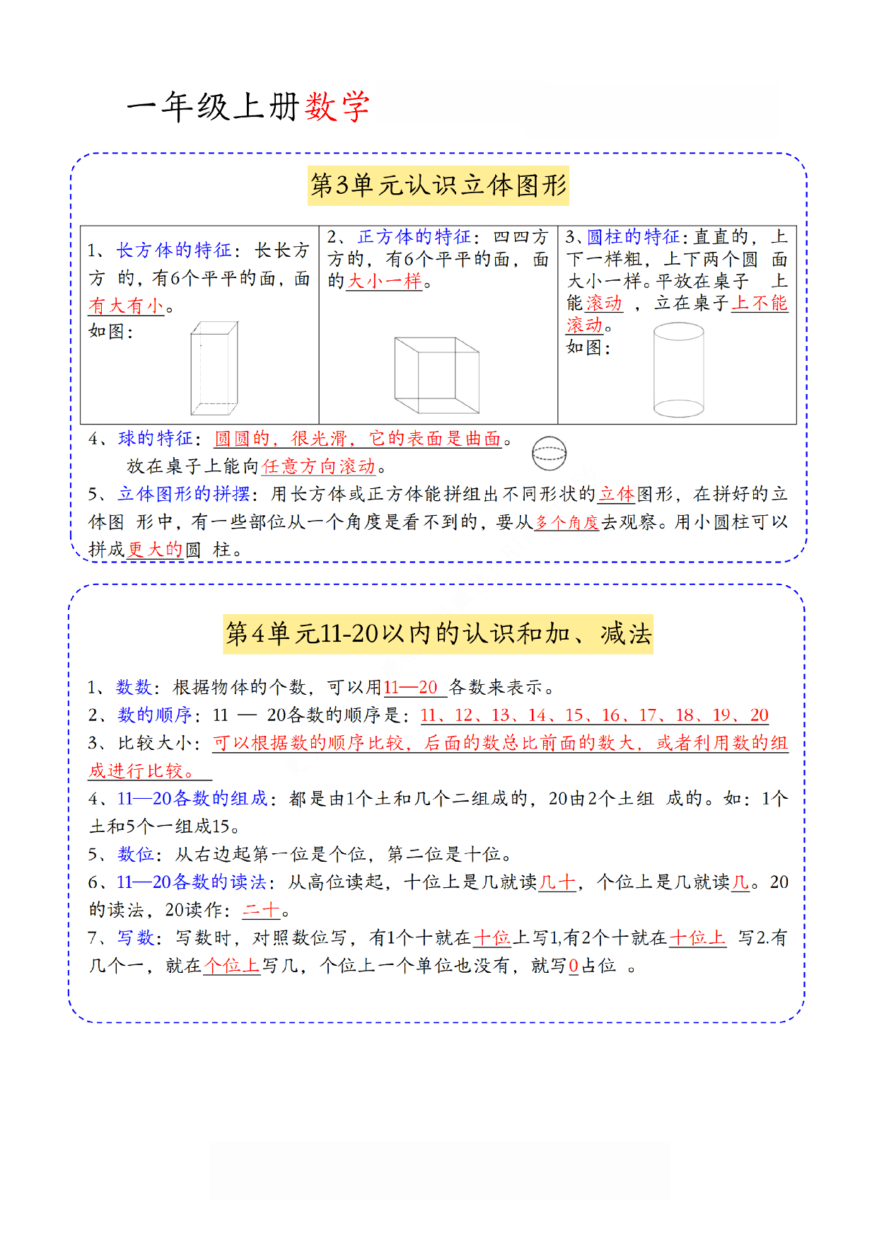 新一上数学期中知识归类人教版.pdf 第2页