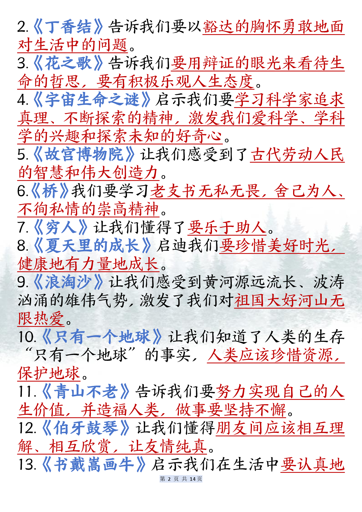 六上语文课内必背知识点汇总（共14页）.pdf 第2页