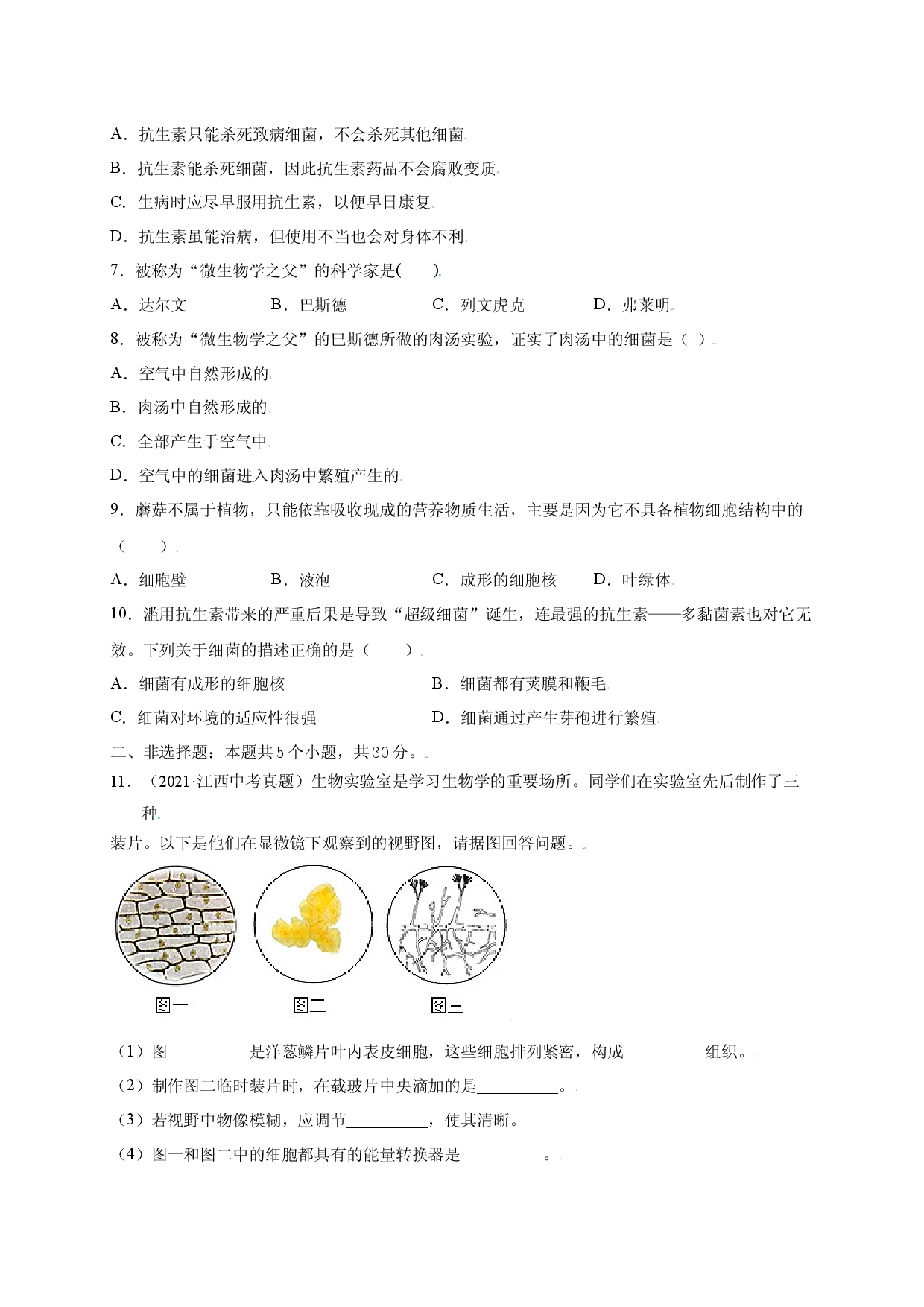 第五单元（第四章） 细菌和真菌（提分 人教版原卷版）.docx 第2页
