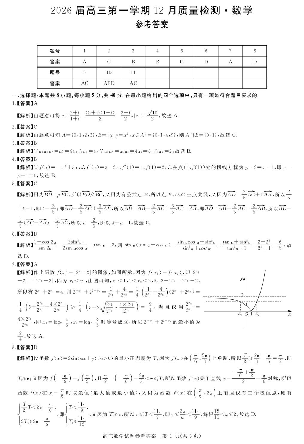 河南顶尖计划二2026届高三上学期12月月考数学答案.pdf 第1页