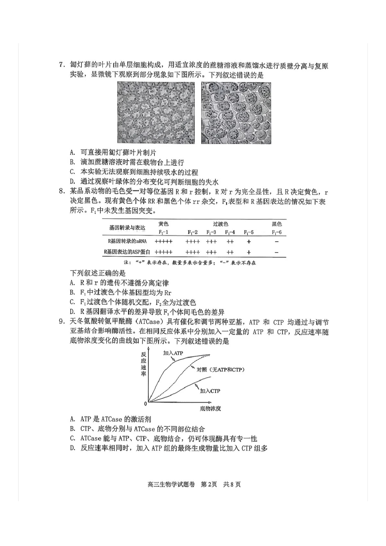 生物试卷-丽水湖州衢州2025年11月三地市高三教学质量检测.pdf 第2页