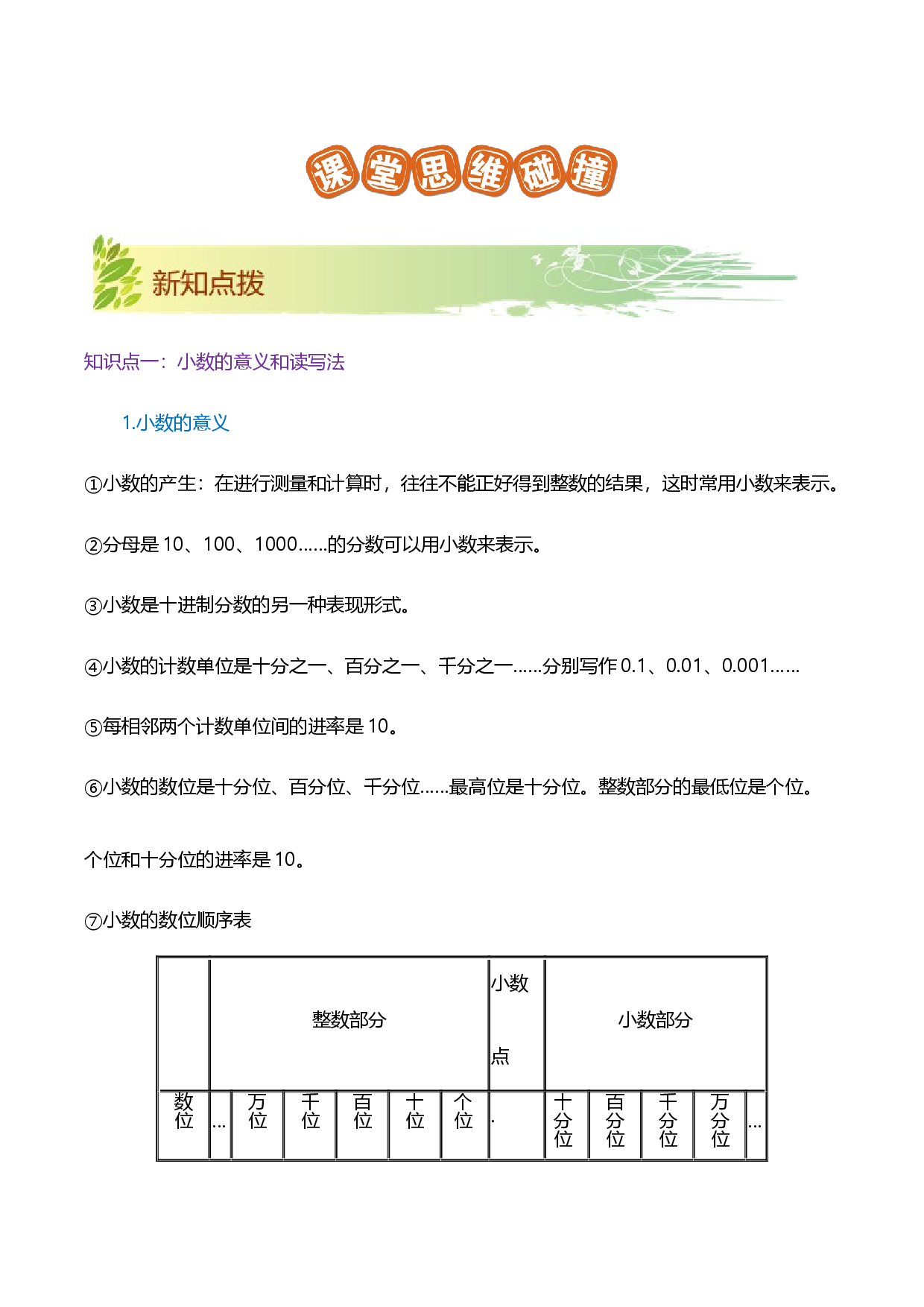 第四单元《小数的意义和性质》章节复习巩固&mdash;2021-2022学年数学四年级下册重难点讲义精讲精练（原卷）人教版.docx 第2页