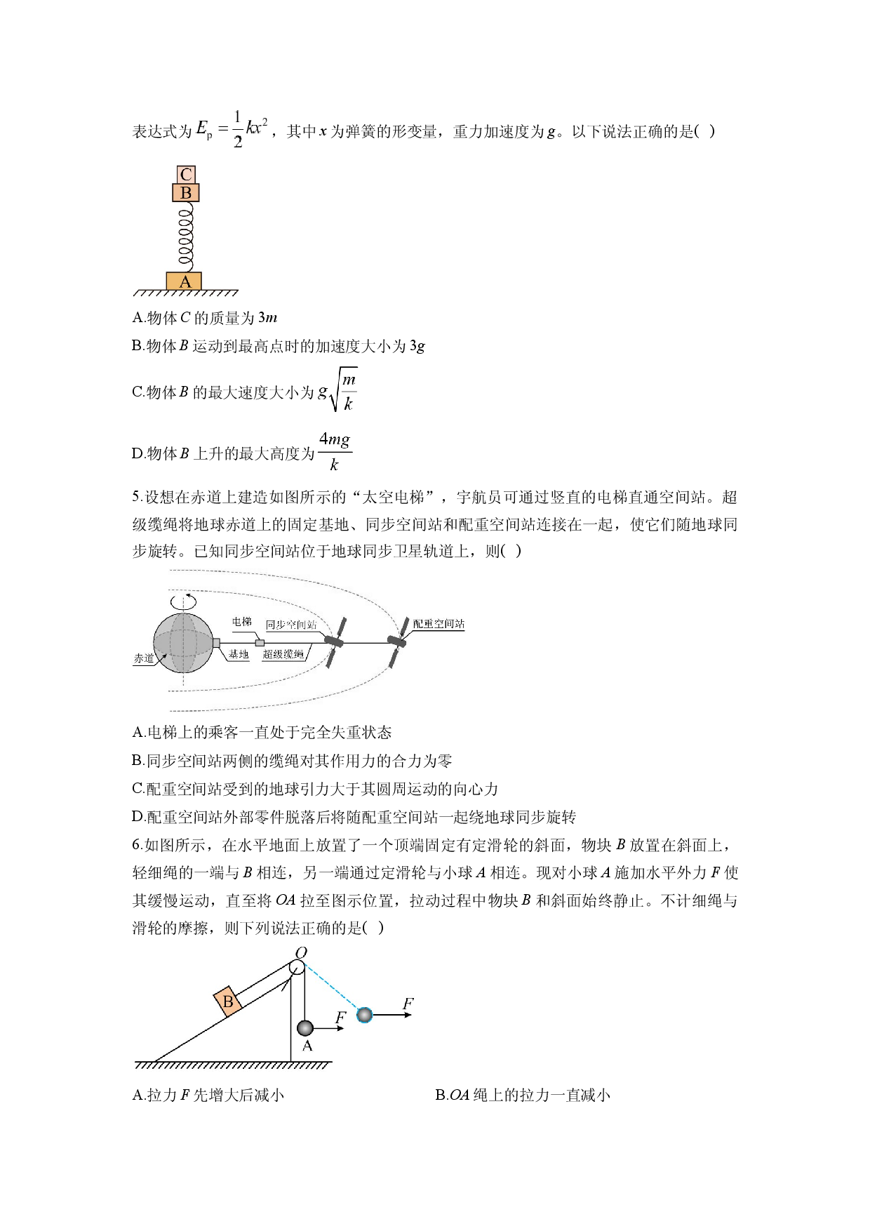 物理试卷安徽2025届高考考前冲刺卷(含参考解析).docx 第2页