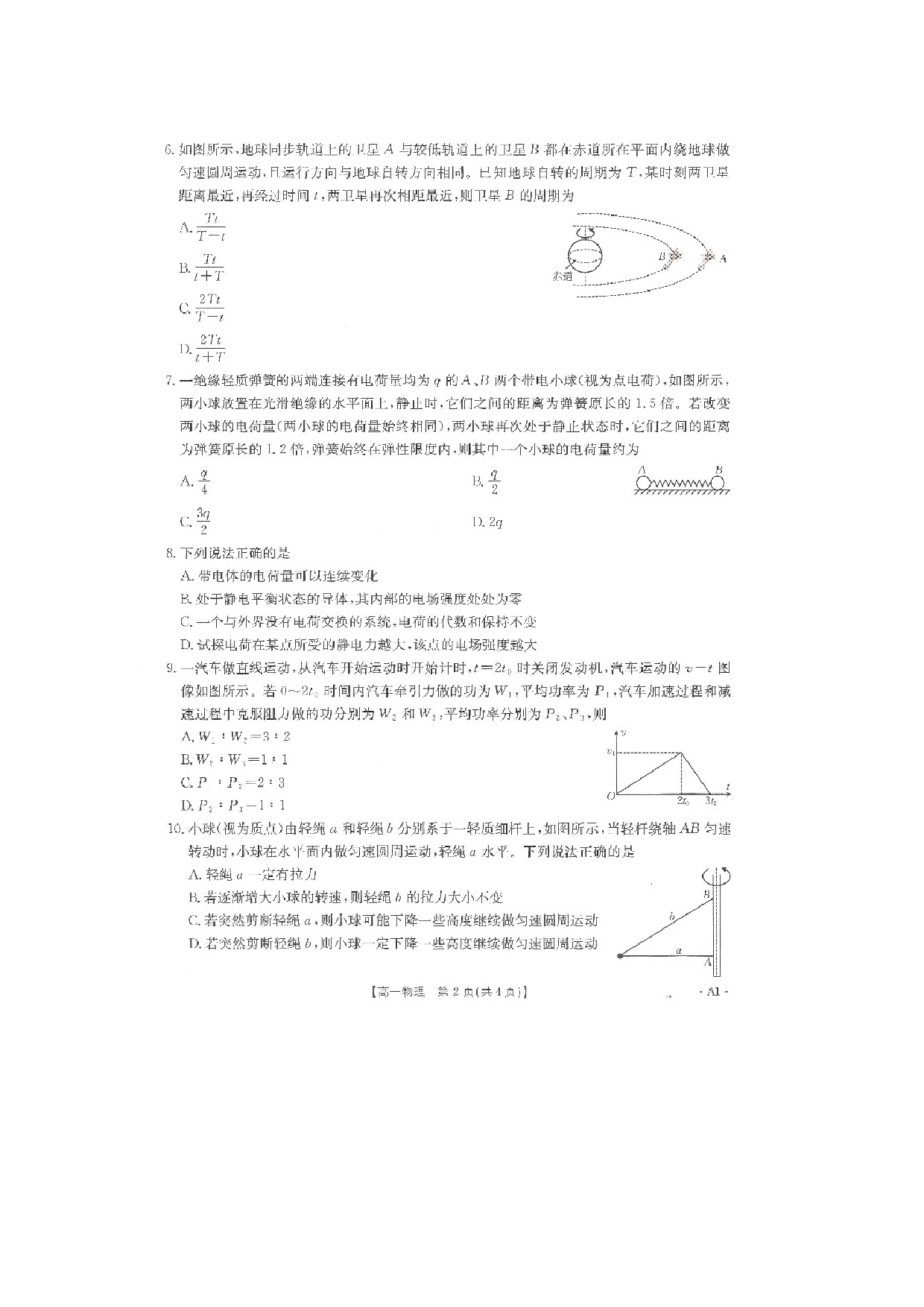 物理试卷江西部分校联考2024-2025学年高一下学期期末考试试卷（图片版）.docx 第2页