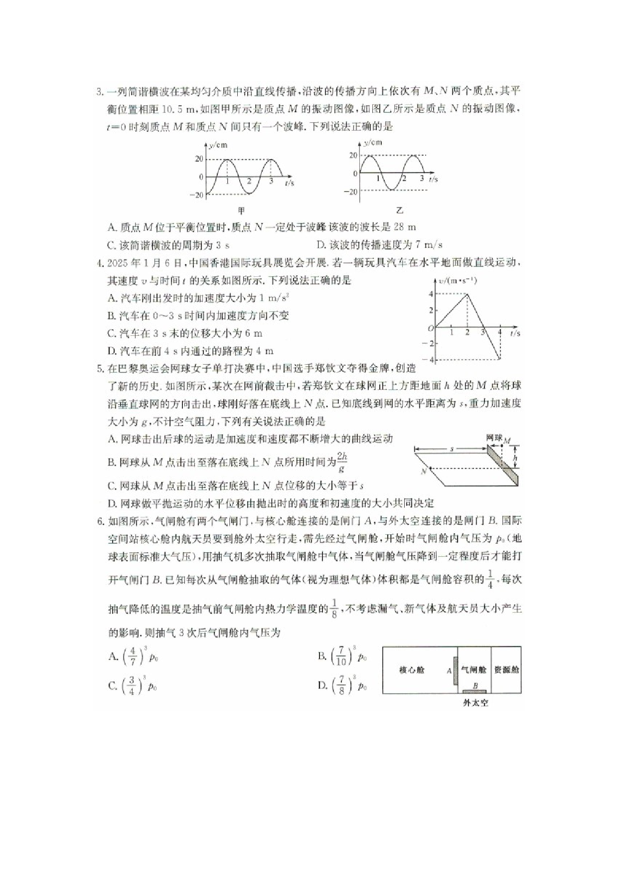 物理试卷2025届河北沧州市多校高三下学期二模试题（图片版）.docx 第2页