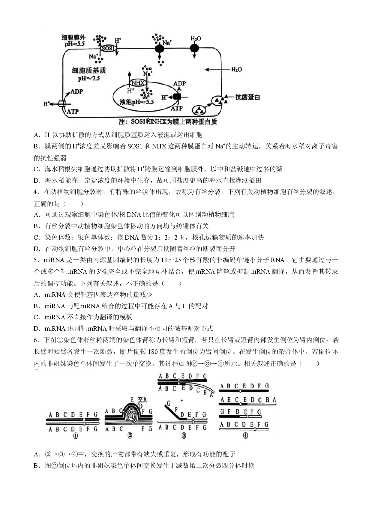 江西2024届五市九校协作体高三下学期第二次联考生物试题.docx 第2页