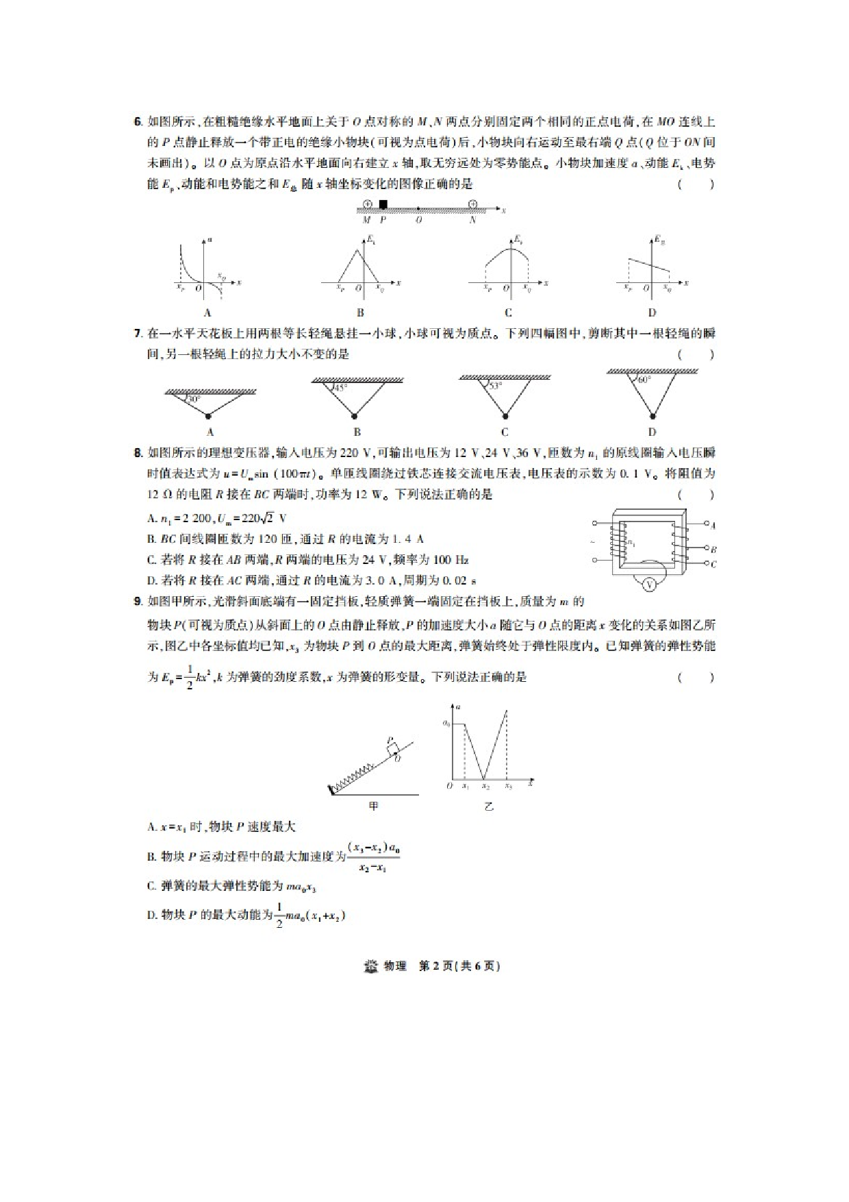 物理试卷理想树&middot;东北三省精准教学2025年5月高三联考-强化卷（图片版）.docx 第2页