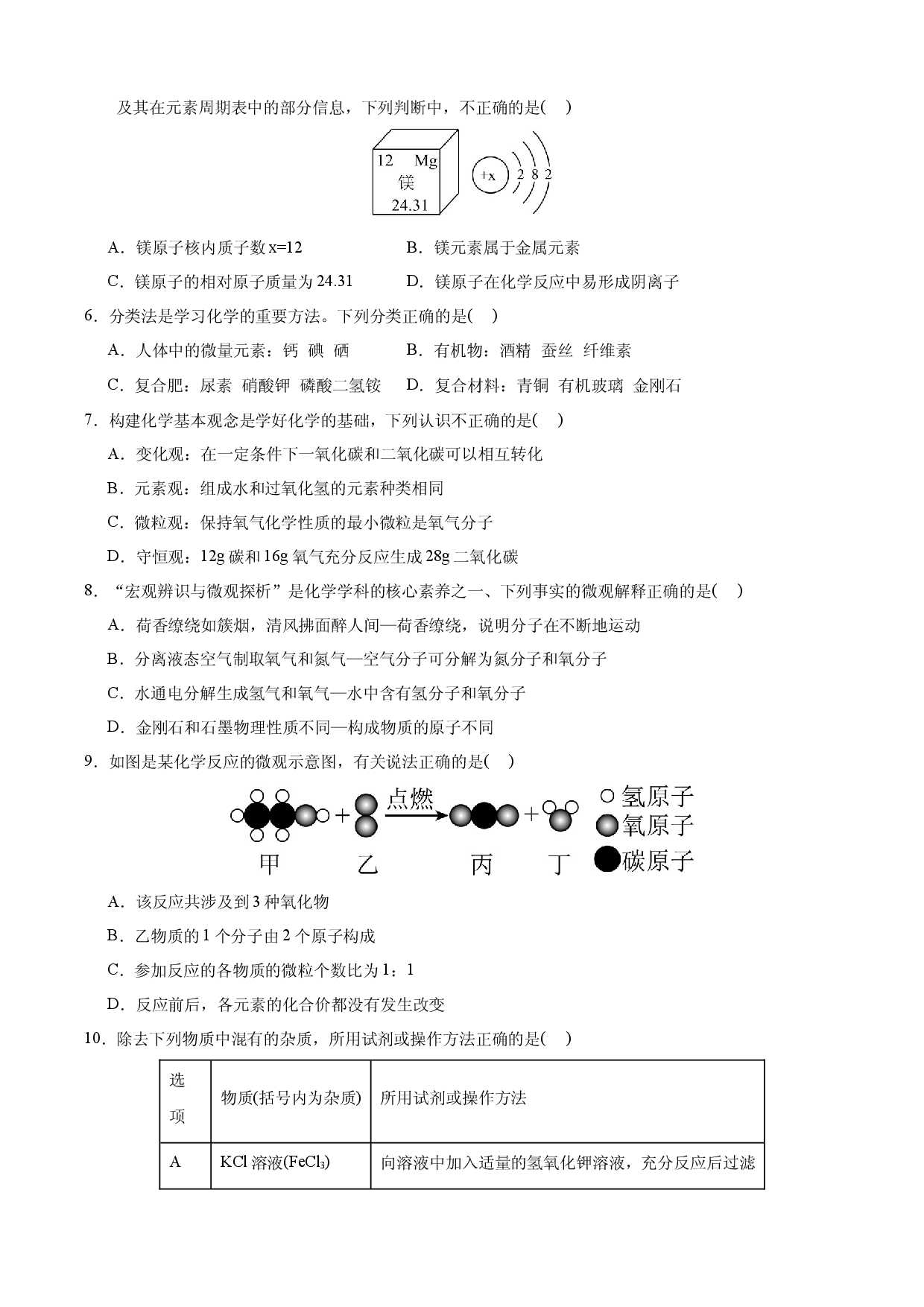 2024年兰州中考模拟化学卷(含参考答案)x.docx 第2页